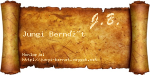 Jungi Bernát névjegykártya